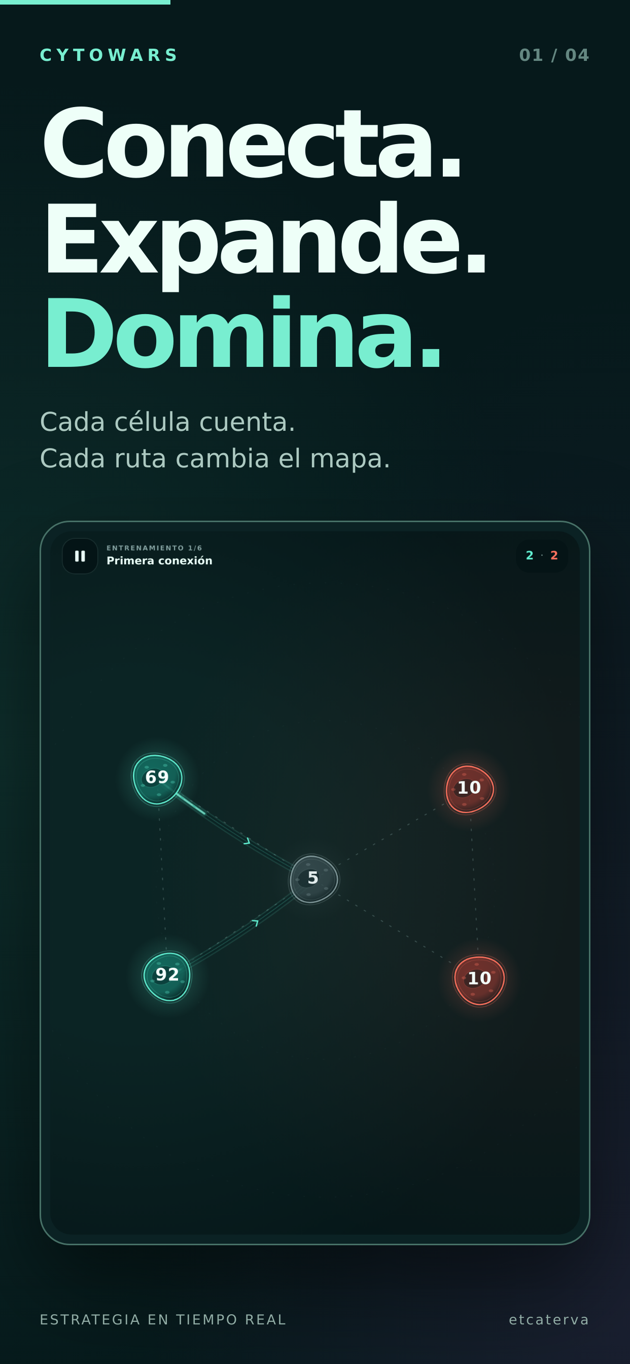Cytowars: conexiones entre células en una partida real